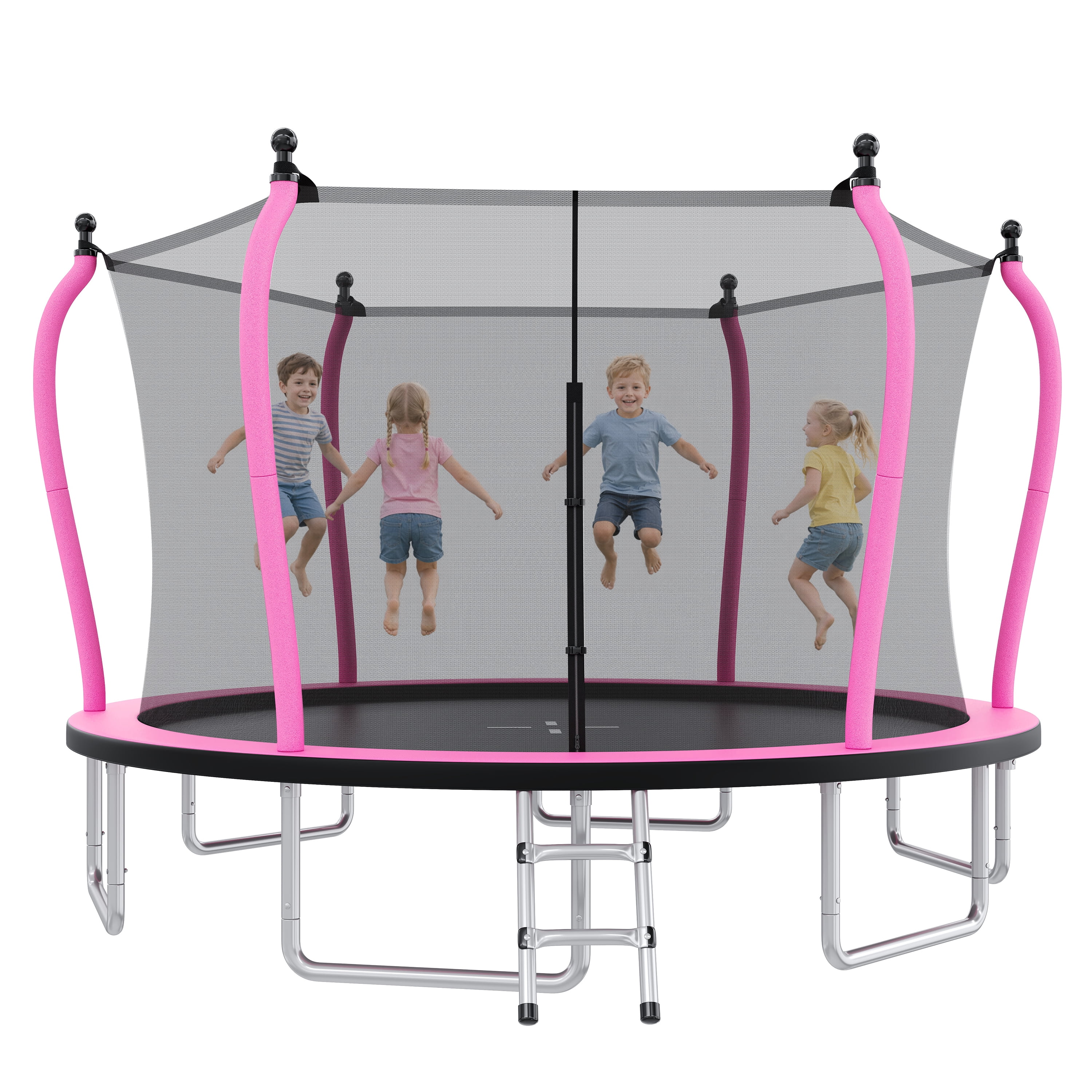 EUROCO 14FT Premium Trampoline with UV-Resistant Safety Enclosure and Ladder, 1200LBS Capacity Round Backyard Bouncer for Kids and Adults