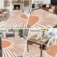 thumbnail image 6 of Rectangle Area Rug 5x8ft,Boho Sun Arch Orange Stripe Washable Carpet Non-Slip Runner Accent Rugs Indoor Floor Mat for Bedroom Living Room Decor,Abstract Lines Modern Art, 6 of 9