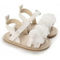 thumbnail image 3 of Infant Baby Girls Summer Sandals Flower Soft Sole Newborn Toddler First Walker Crib Dress Shoes, 3 of 7