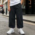 thumbnail image 2 of SGFCWSX Boys Athletic Joggers Loose Fit Elastic Cuff Lightweight Sport Pants Activewear Black Size 5T, 2 of 8