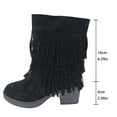 thumbnail image 6 of Mepaouo Women Tassel Western Booties Chunky Block Heel Suede Cowboy Ankle Boots Fringe Cowgirl Dress Boot, 6 of 8