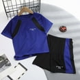 thumbnail image 2 of NIEWTR Boys' Clothes Summer Outfit T-Shirt + Shorts 2 Piece Set Casual Summer Clothes for Kids(A01-Dark Blue,2-3 Years), 2 of 4