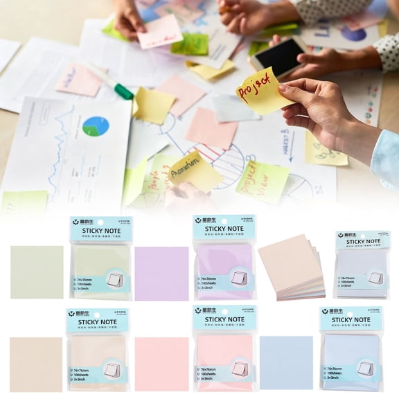 Sticky Notes 3x3 inch, Self-Stick Pads Light Colors Sticky Note, Pastel Colors Self-Stick Pads and Daily Life Organization, 100Sheets Recyclable Sticky Notes Easy to Post for Home Office
