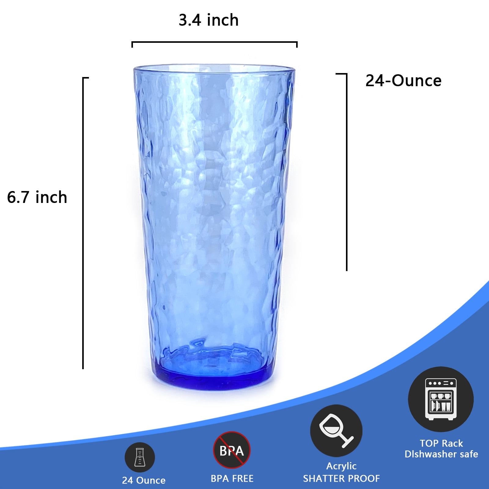 Yalin 24-Ounce Plastic Tumblers, Multicolor, Stackable, Shatterproof, Set  of 8 - Walmart.com