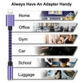 thumbnail image 5 of Bioonis Aux Cord Compatible for iPhone, 2 Pack 3.5mm Female Aux Audio Stereo Adapter Cable, 3.5mm Headphone Adapter Braided Headphone Jack Adapter Converter Compatible for iPhone(Purple), 5 of 7