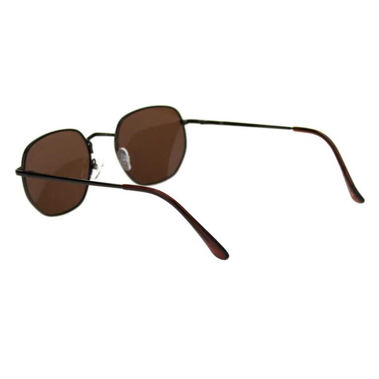 SA106 Retro Metal Rim Rectangular Classic Dad Sunglasses All Brown, adult Unisex, Size: One Size