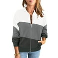 thumbnail image 4 of cfhntfmh Womens Zip up Sweatshirts Jackets Long Sleeve Casual Loose Outwear with Pockets Color Block Fall Fashion Outfits, 4 of 6