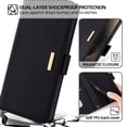 thumbnail image 6 of Allytechgroup Premium Wallet Case for Samsung Galaxy S23 Plus, Stylish Phone Case with Card Slots and Metal Shoulder Strap Flip Cover Stand RFID Blocking Slim Case for Women Girls, Black, 6 of 8