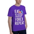 thumbnail image 2 of Eat Sleep Forex Repeat Men'S Basic Short Sleeve T-Shirt Purple 6x-Large, 2 of 5