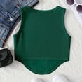 thumbnail image 4 of qolati 3 Pack Girls Tank Tops Textured Sleeveless Square Neck T-Shirts Asymmetrical Hem Crop Top Blouse 8-14 Years, 4 of 5