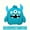 Blue, variant on 1 latex vocal one-eyed monster to relieve boredom, pet toy, throwing pet interactive toy to enhance human pet affection