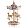 thumbnail image 5 of Pink Carnival Canopy Pony Horses Carousel Figurine Crown Top Resonant Wind Chime, 5 of 6