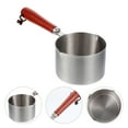 thumbnail image 3 of Wood Handle Oil Pot Melting Pot Stainless Steel Dual Pour Spout Small Pot, 3 of 8