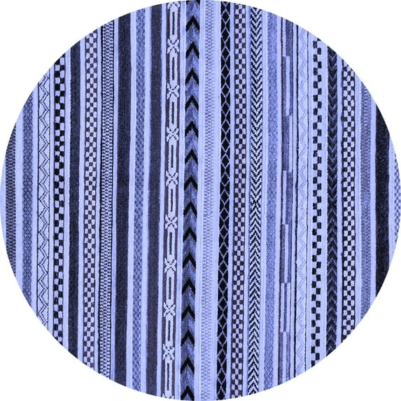 Ahgly Company Indoor Round Abstract Blue Modern Area Rugs, 4' Round