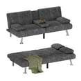 thumbnail image 4 of Homall Futon Sofa Bed with Armrests and Cup Holders,Adjustable Backrest Angles,Convertible bed,Gray, 4 of 7