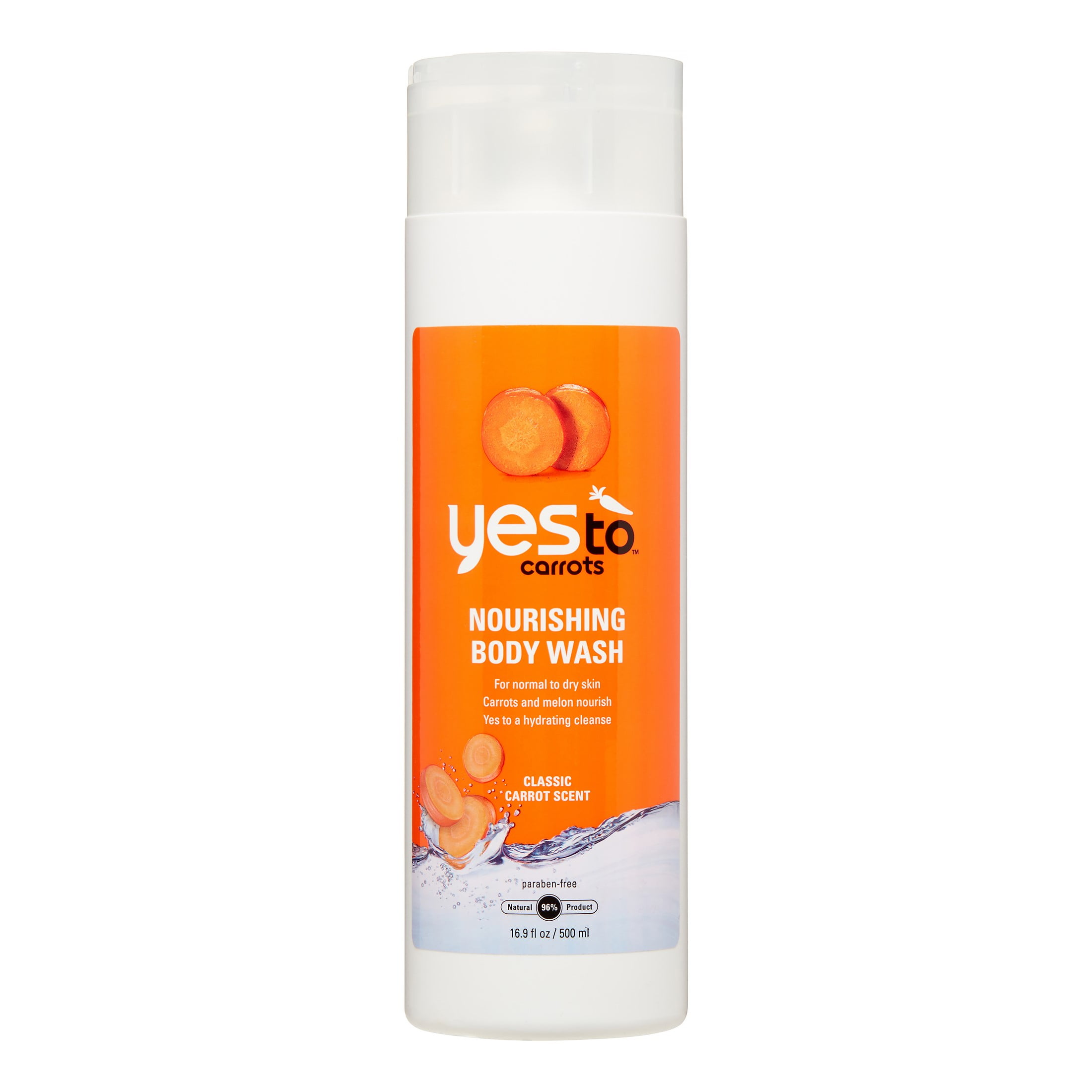 Yes To Carrots Nourishing Body Wash, 96% Natural womens Body Wash, 16.9 fl oz