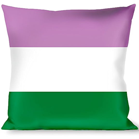 Buckle-Down Throw Pillow - Flag Genderqueer Lavender White Green
