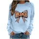 thumbnail image 1 of Xuyuer Women's Printed Long Sleeve Round Neck Casual Hoodless Sweatshirt, Comfortable Pullover Top for Mother's Day Gifts, Family Events and Relaxed Everyday Wear, 1 of 6