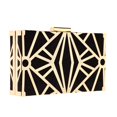 thumbnail image 2 of Bolso de noche CARIEDO, bolso de mano, terciopelo, metal hueco, negro, 2 of 6