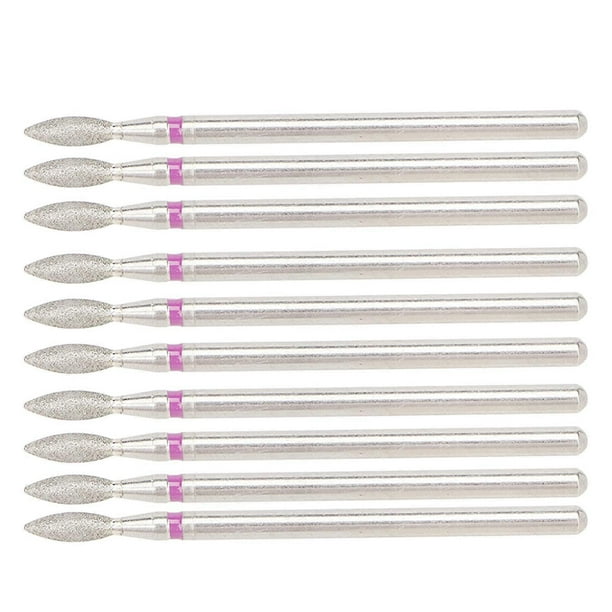 50pcs Flame Nail Drill Bit Carborundum Cuticle Remover Bits Kit for Salon Beginner Novice