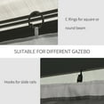 thumbnail image 5 of Outsunny 9.84' x 9.84' Gazebo Sidewall Set with Hooks/C-Rings, Gray, 5 of 9