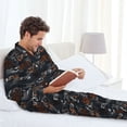 thumbnail image 6 of Fuzoiu Cool Sports Car Print Men's Long-Sleeved Pajama,Lounge Button Down Nightwear,Mens Notch Collar Pajama Set -Small, 6 of 7