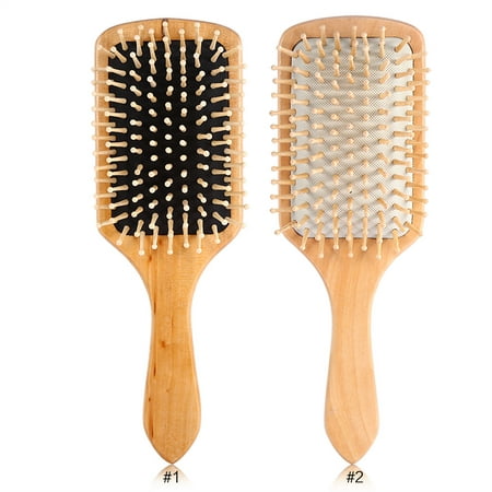 HURRISE Natural Wooden Combs Paddle Hair Scalp Care Healthy Cushion Airbag Massage Hairbrush 2 Colors  ,Comb, Hair Care