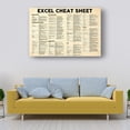 thumbnail image 3 of Excel Cheat Sheet Knowledge Poster Canvas Bedroom Wall Decorative Paintings For Office Prints Photo Decorations Unframed 16×24 in, 3 of 5