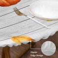 thumbnail image 3 of Thanksgiving Pumpkins Fall Round Tablecloth, Fitted Table Cover with Elastic for 45"-54" Round Tables, Orange Maple Leaf Vintage Table Cloth Outdoor Indoor Dinning Party Waterproof Tablecloths, 3 of 7