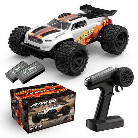 Jetwood 1/18 Fast Remote Control Car for Adults, Electric 4WD RTR RC Cars, High Speed RC Truck AWD, Max 35 kph Offroad Truck, JC18W with 2 Batteries