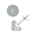 thumbnail image 2 of 5/8 Carat Double Halo Diamond Stud Earrings in 14K White Gold (I1-I2 Clarity), 2 of 5