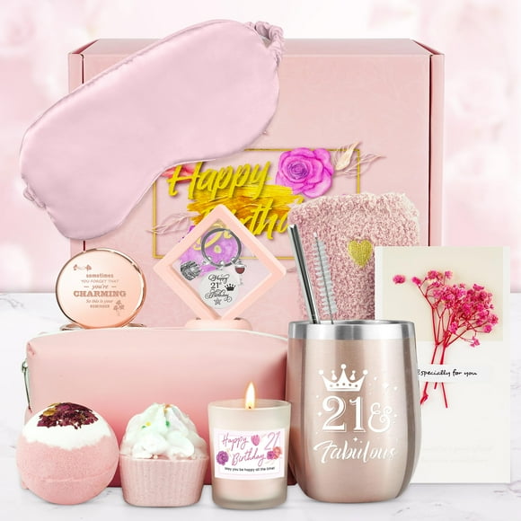 21st Birthday Gifts for Women, Happy Birthday Gifts Basket for Women, Novelty Coffee Mug Gift Set for Her, Unique Gift Set for Women Mom Best Friends Sister Wife Girlfriend Bestie Female Coworker