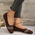 thumbnail image 6 of Coffee Women Comfortable Flat Shoes Hollow Fly Knit Slip On Coffee For Summer And Fall Outfits, 6 of 7