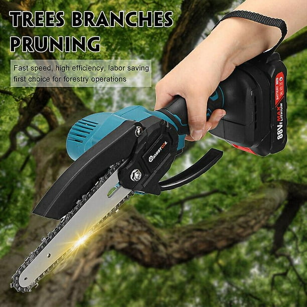 Rechargeable mini wood cutting deals cordless lithium chainsaw