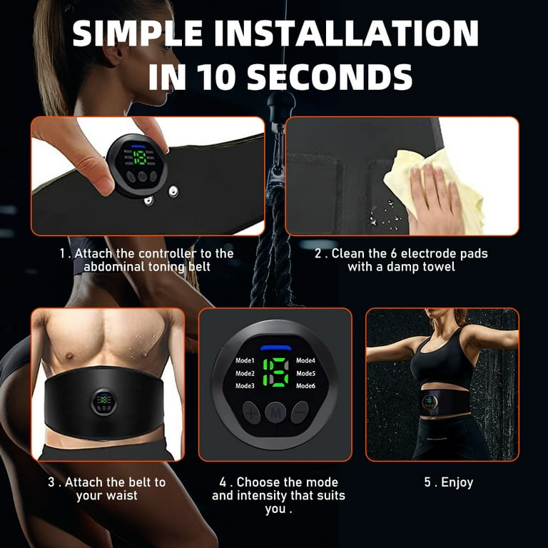 Abs Stimulator Ultimate Muscle Toner,DFITO EMS Abdominal Toning Belt for  Men and Women, Arm and Leg Trainer, Office, Home Gym Fitness Equipment