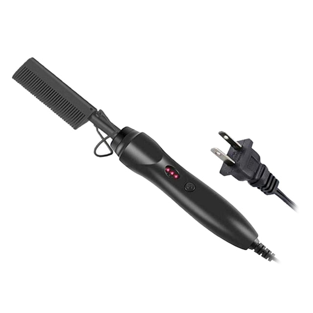 Peigne Chauffant Électrique 392°F avec Rotation à 360° Que Vous Utilisez à la Main - Noir