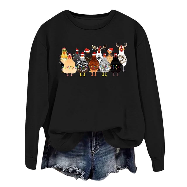 WEAIXIMIUNG Sweatshirts à Col Rond Graphiques pour Femmes Pull à Capuche Imprimé Lettre Col Rond pour Automne & Hiver