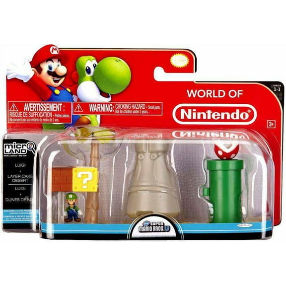 World of Nintendo Micro Land Playset Luigi & Layer Cake Desert Playset