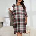 thumbnail image 2 of Clan Stewart Dress Tartan Plaid Pattern Tartan Sleepshirts For Sleeping Travels Loose Sleepdress Pajama Dress Soft Nightdress Sleepwear, 2 of 7