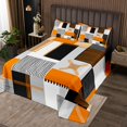 thumbnail image 2 of Erosebridal Patchwork Rectangle Quilt Sets for Queen Size Bed,Geometry Stripe Bed Set,Abstract Artwork Decor,Lightweight,3pcs, 2 of 5