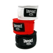 Tapout Multicolor Hand Wraps for MMA & Boxing, 6-Pack: (2) Black, (2) White, (2) Red