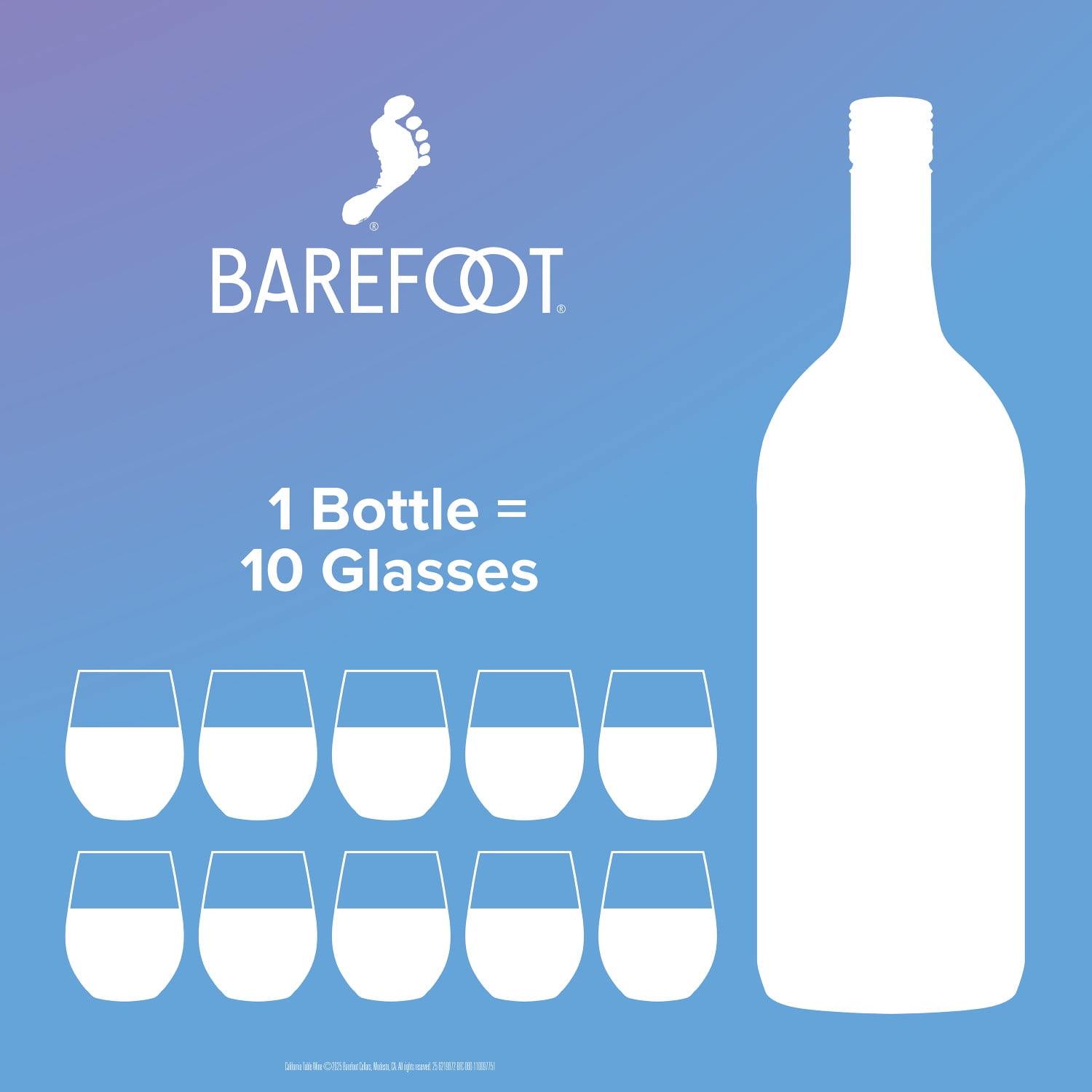 Barefoot Fruitscato Blueberry Moscato Red Wine, 1.5L Bottle, 7.5% ABV