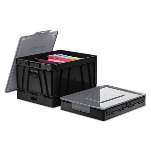 Universal UNV40010 17.25 in. x 14.25 in. x 10.5 in. Letter/Legal Files, Collapsible Crate - Black/Gray (2/Pack)