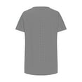 thumbnail image 5 of Olyvenn Womens Eyelet T Shirts V Neck Short Sleeve Casual Tops Summer Fashion Loose Fit Basic Tees with Curved Hem Gray XL, 5 of 5