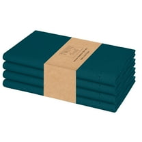 Twiny Threads Set of 4 Cloth Napkins - 100% Cotton Napkins with Mitered Edges - 18"x18" - Teal Green
