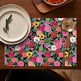 thumbnail image 5 of Pioneer Flower Floral Print Pattern Summer Placemats Table Placemats Set Of 4-Linen Kitchen Washable Placemats Table Mats 12x18 Inch Non-Slip Heat Resistant, 5 of 5