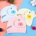 thumbnail image 3 of Gorro de una sola capa para recién nacidos de primavera y verano, gorro de confinamiento suave de dos orejas para bebés de 0 a 3 meses, gorro a prueba de viento para bebés, 3 of 5