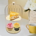 thumbnail image 4 of Estante organizador de Perfume de maquillaje de jaula de pájaro, soporte de Cupcake, bandeja de tocador, estante de hierro para encimera, sala de esta 2 niveles Gloria Estante organizador de maqu, 4 of 5