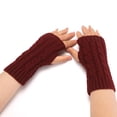 thumbnail image 2 of Snow Gloves Women's Fashion Plush Lined Knitted Thickened Warm Full Finger Gloves Winter Gloves Red One Size, 2 of 3