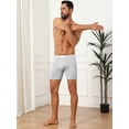 thumbnail image 4 of DARING DIVA Men's Stretch Waistband Boxer Brief Comfortable Solid Underwear 40 Light Gray, 4 of 6